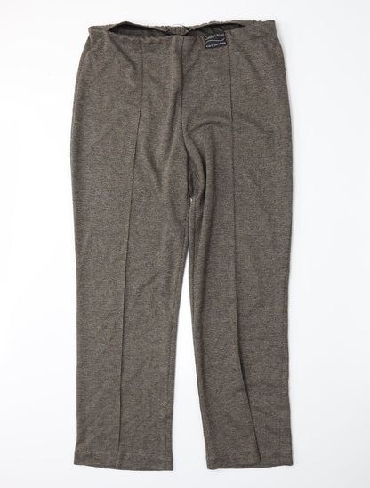 BM Womens Brown Herringbone  Trousers  Size 14 L27 in