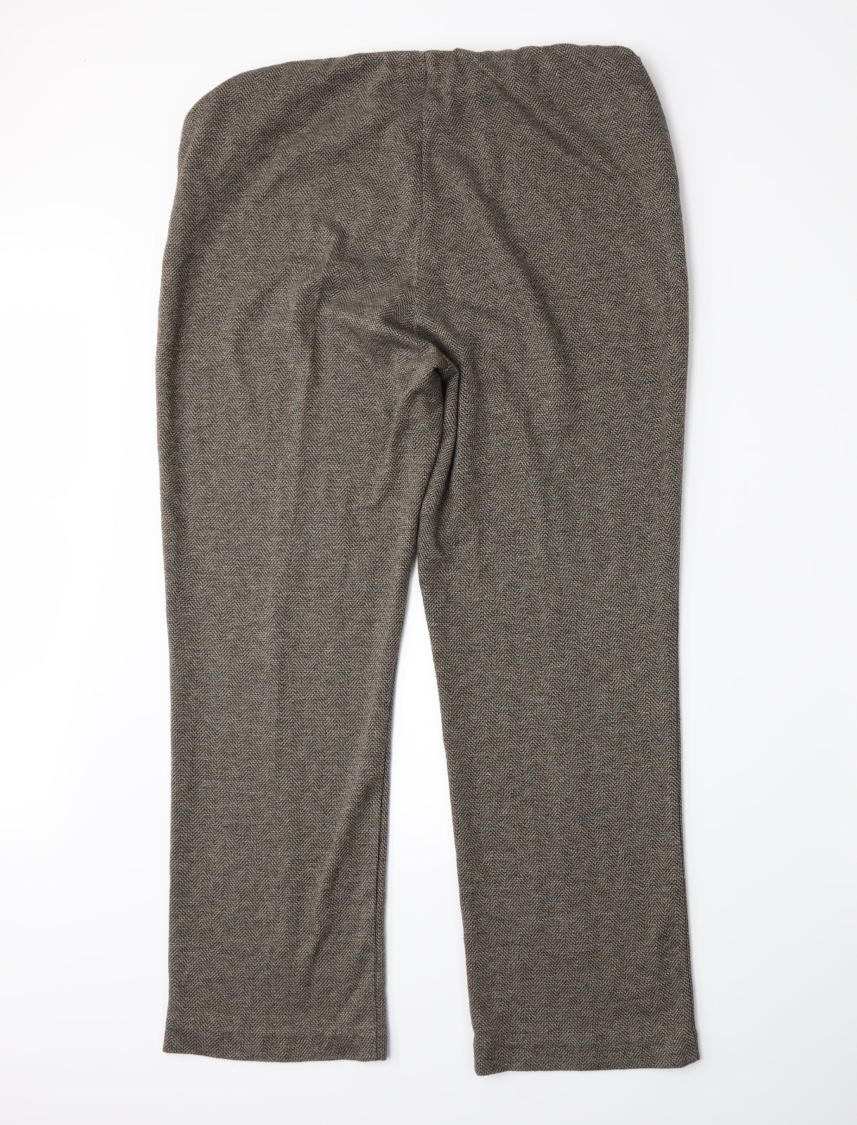BM Womens Brown Herringbone  Trousers  Size 14 L27 in