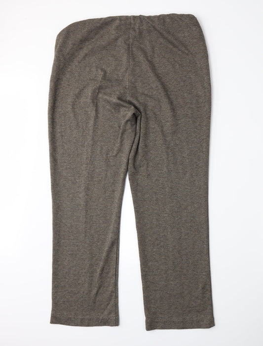 BM Womens Brown Herringbone  Trousers  Size 14 L27 in