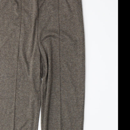 BM Womens Brown Herringbone  Trousers  Size 14 L27 in