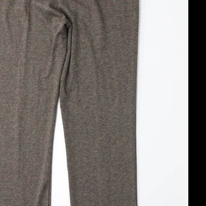 BM Womens Brown Herringbone  Trousers  Size 14 L27 in