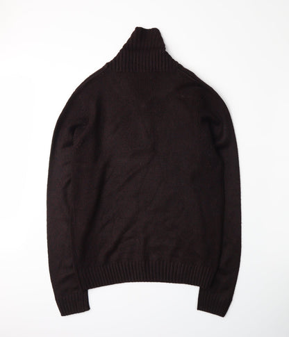 George Mens Red  Knit Henley Jumper Size S