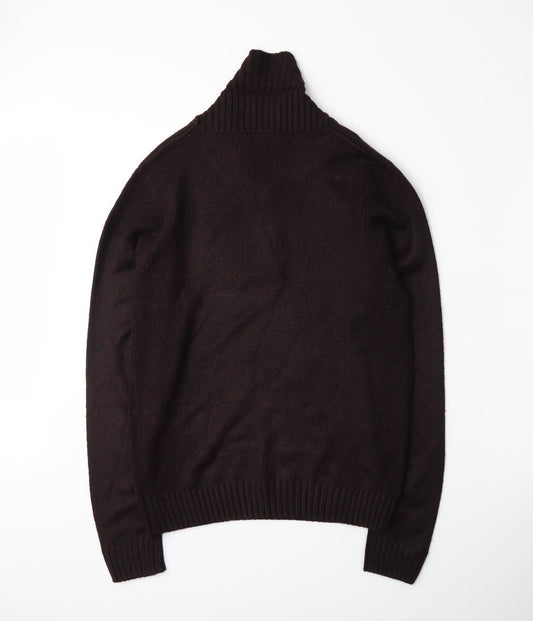 George Mens Red  Knit Henley Jumper Size S