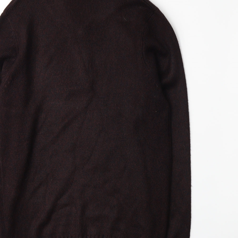 George Mens Red  Knit Henley Jumper Size S