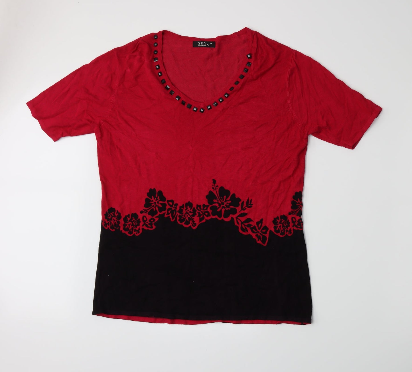 Womens UK Size 8 Sky Designs Pink Basic T-Shirt