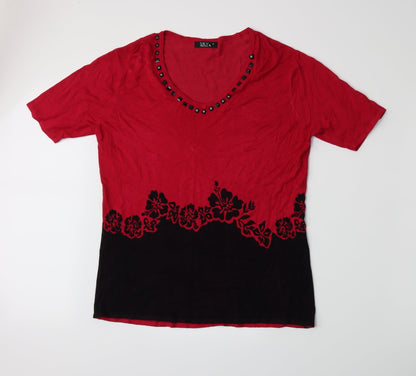 Womens UK Size 8 Sky Designs Pink Basic T-Shirt
