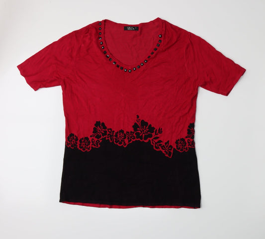 Womens UK Size 8 Sky Designs Pink Basic T-Shirt