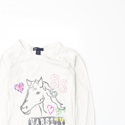 Gap Girls White   Basic T-Shirt Size 8-9 Years