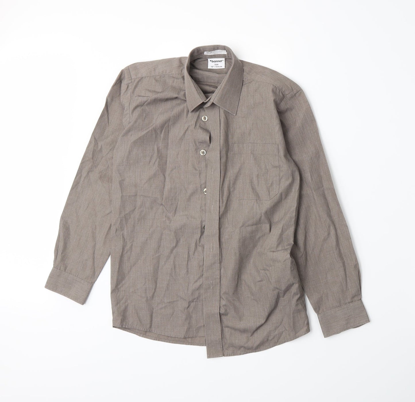 Banner Boys Brown   Basic Button-Up Size L