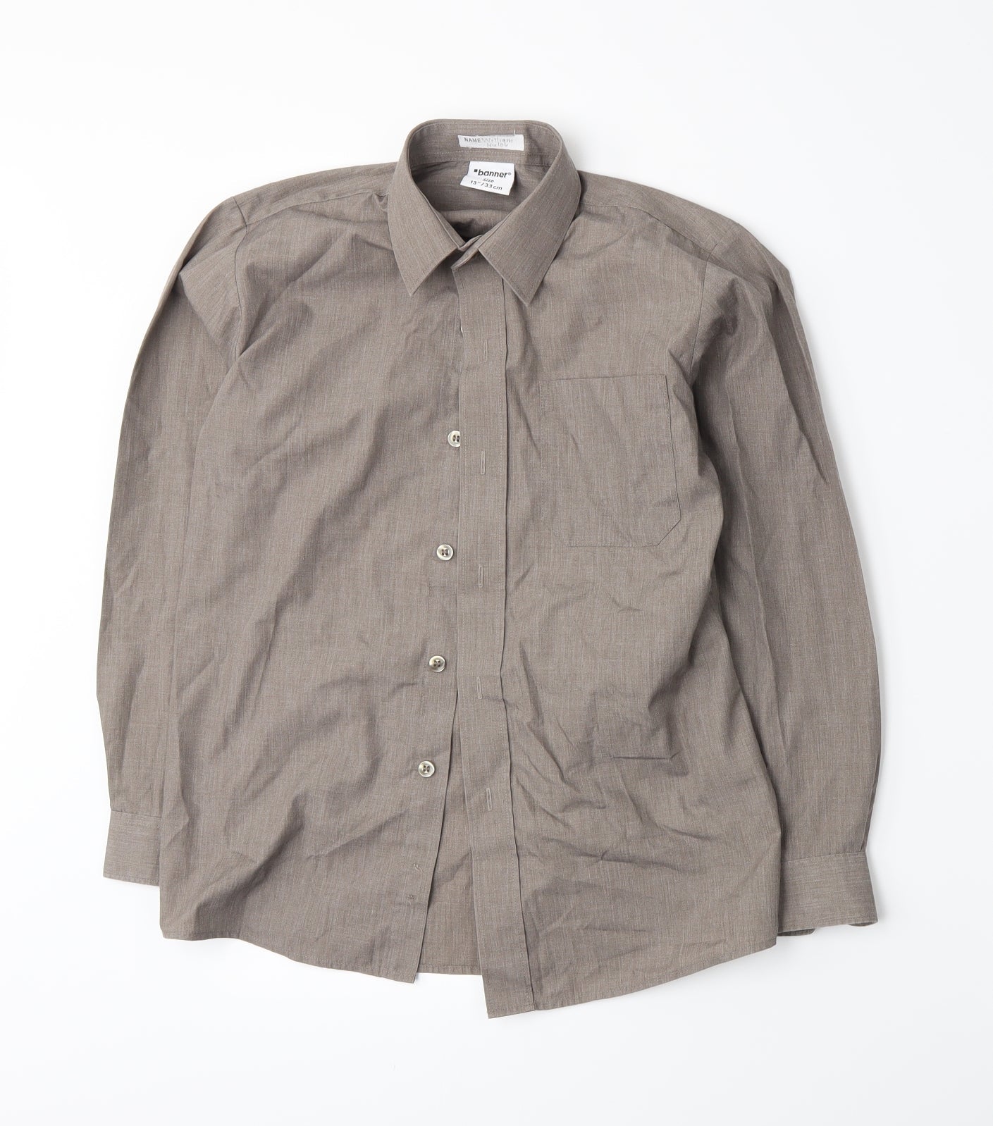 Banner Boys Brown   Basic Button-Up Size L
