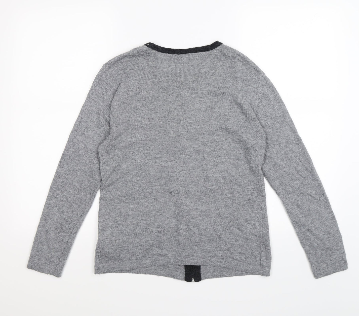 C&A Girls Grey  Knit Cardigan Jumper Size XL  - LAUGH LIVE SPARKLE