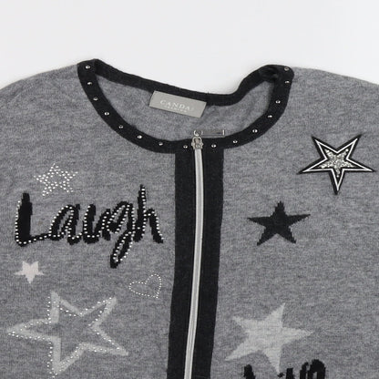 C&A Girls Grey  Knit Cardigan Jumper Size XL  - LAUGH LIVE SPARKLE