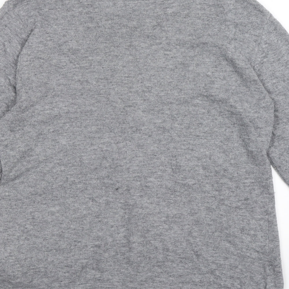 C&A Girls Grey  Knit Cardigan Jumper Size XL  - LAUGH LIVE SPARKLE