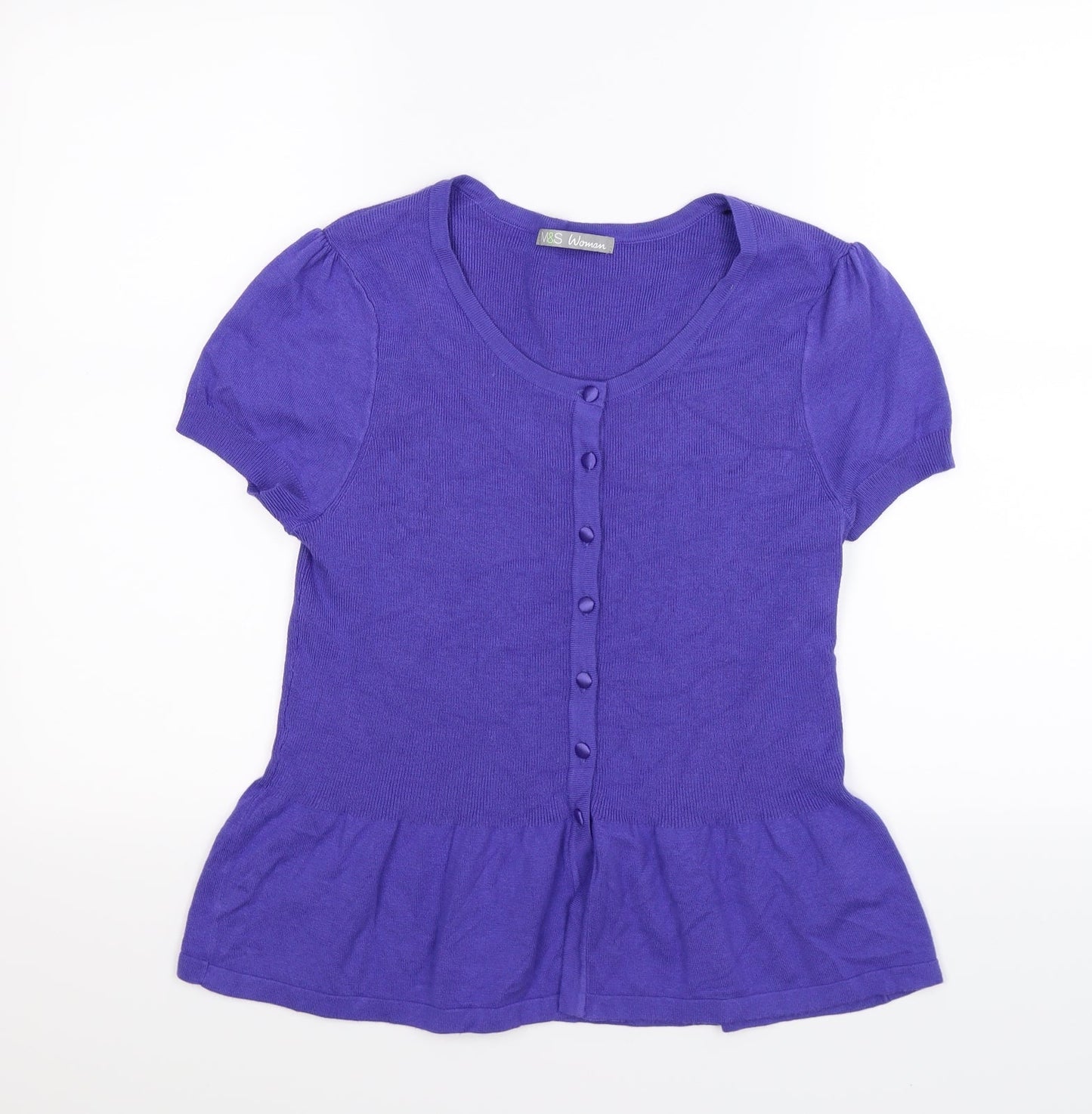 Marks and Spencer Womens Purple  Knit Cardigan Jumper Size 16