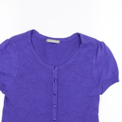 Marks and Spencer Womens Purple  Knit Cardigan Jumper Size 16
