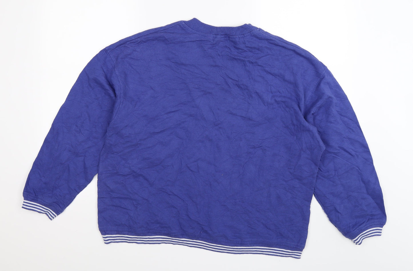 SILVERWEAR Mens Purple Striped Jersey Pullover Jumper Size M