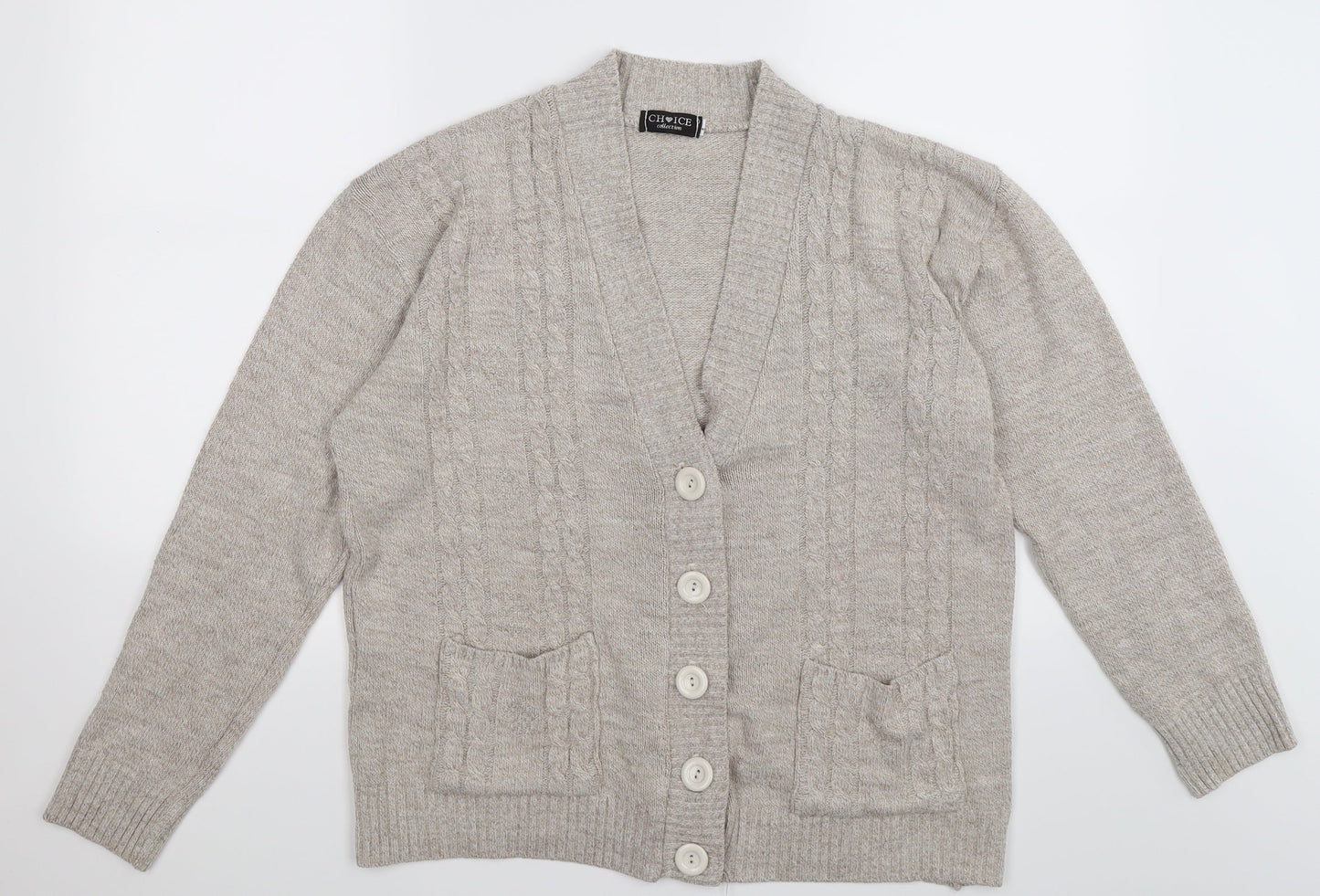 Choice Collection Womens Brown  Knit Cardigan Jumper Size L