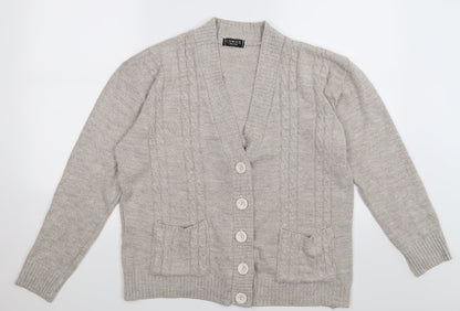 Choice Collection Womens Brown  Knit Cardigan Jumper Size L
