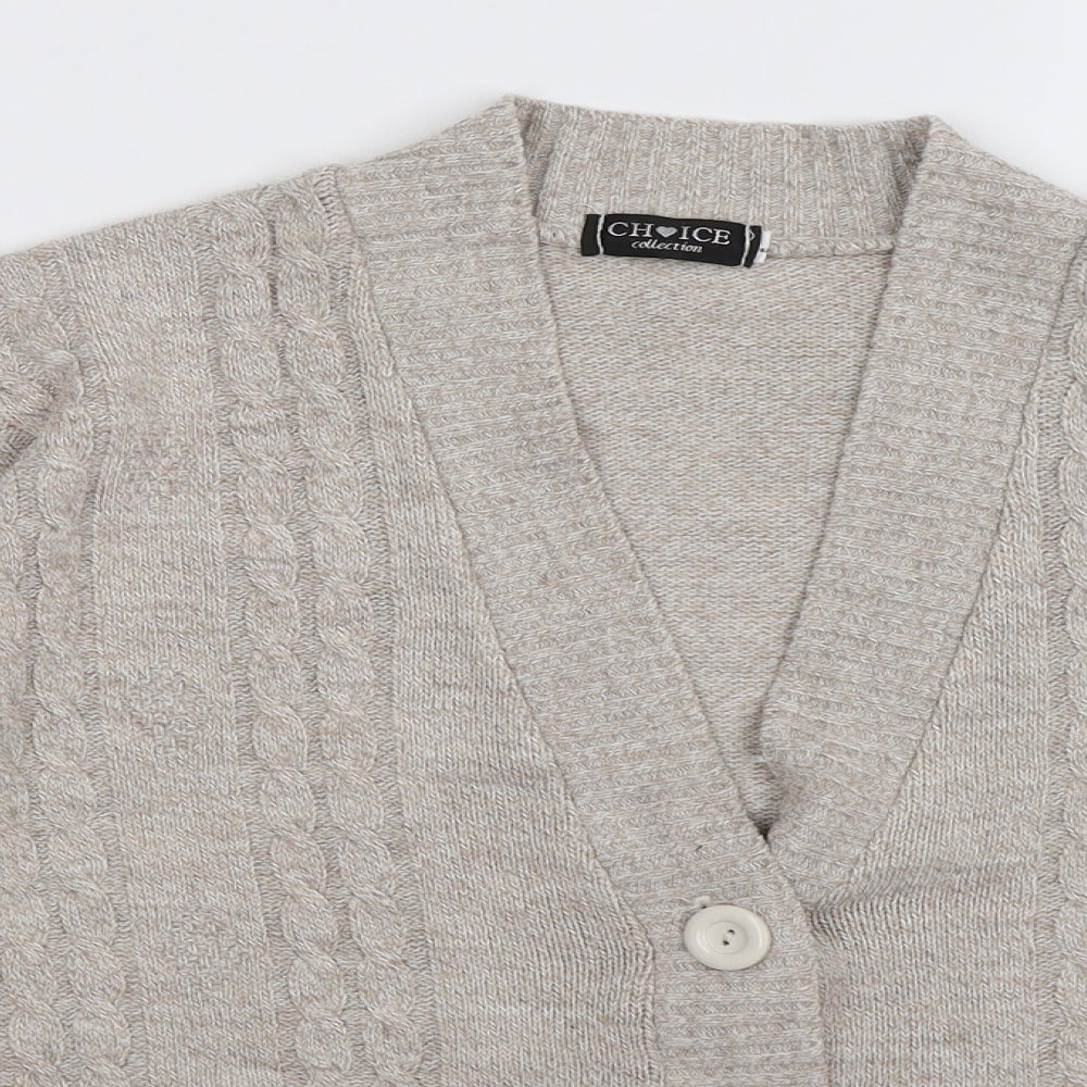 Choice Collection Womens Brown  Knit Cardigan Jumper Size L