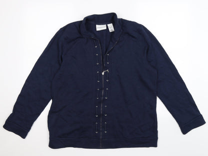 Alfred Dunner Womens Blue  Jersey Jacket  Size 12