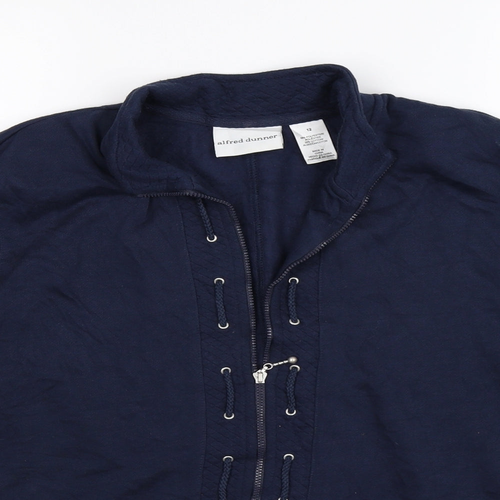 Alfred Dunner Womens Blue  Jersey Jacket  Size 12