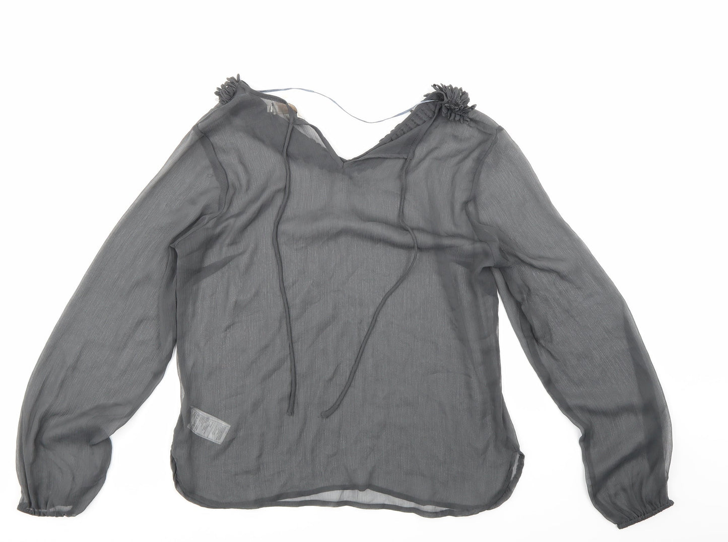Womens UK Size 40 Cream Grey Tunic Blouse