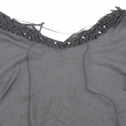Womens UK Size 40 Cream Grey Tunic Blouse