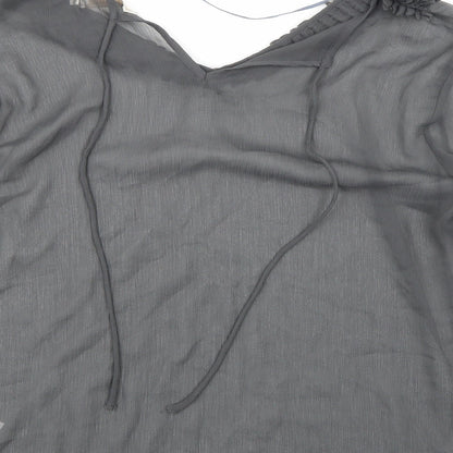 Womens UK Size 40 Cream Grey Tunic Blouse