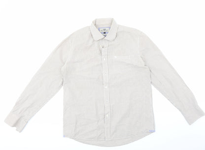 Mens UK Size L Hampton Republic Brown  Button-Up Long Sleeve Casual Shirt