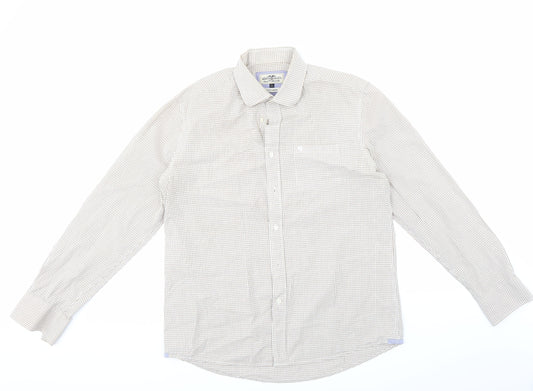 Mens UK Size L Hampton Republic Brown  Button-Up Long Sleeve Casual Shirt
