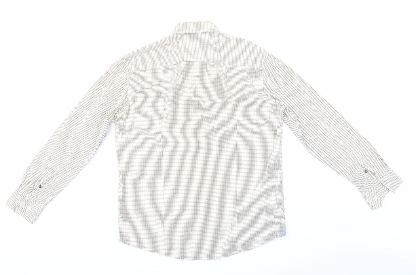 Mens UK Size L Hampton Republic Brown  Button-Up Long Sleeve Casual Shirt