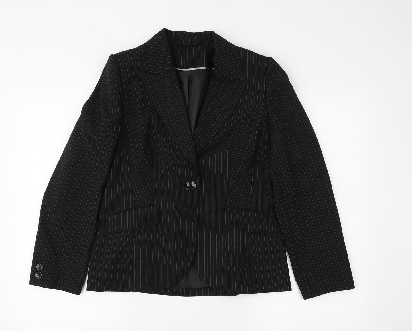 Dorothy Perkins Womens Black Striped  Jacket Suit Jacket Size 12