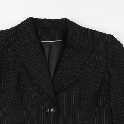 Dorothy Perkins Womens Black Striped  Jacket Suit Jacket Size 12