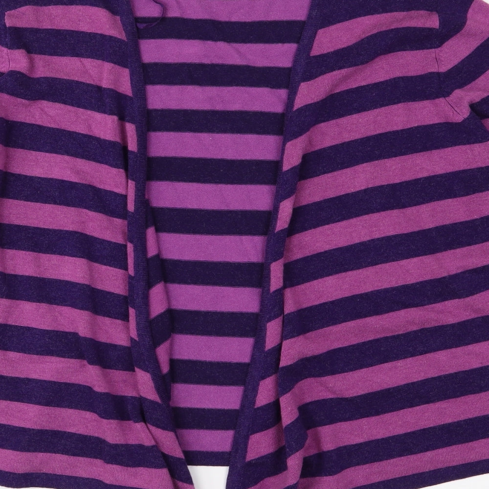 Atelier Aimée Womens Purple Striped Knit Cardigan Jumper Size S