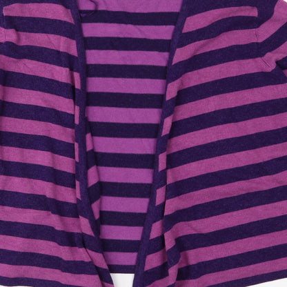 Atelier Aimée Womens Purple Striped Knit Cardigan Jumper Size S