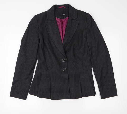 NEXT Womens Grey Striped  Jacket Suit Jacket Size 12