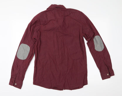Mens UK Size S Twisted Soul Red  Button-Up Long Sleeve Casual Shirt