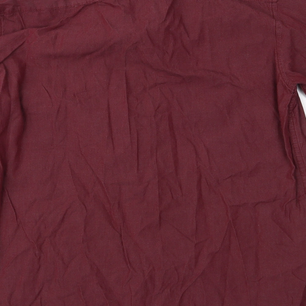 Mens UK Size S Twisted Soul Red  Button-Up Long Sleeve Casual Shirt