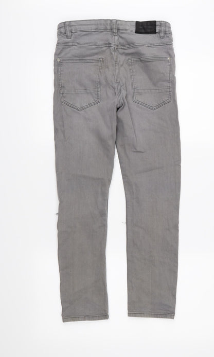 H&M Boys Grey  Denim Skinny Jeans Size 12 Years - Distressed