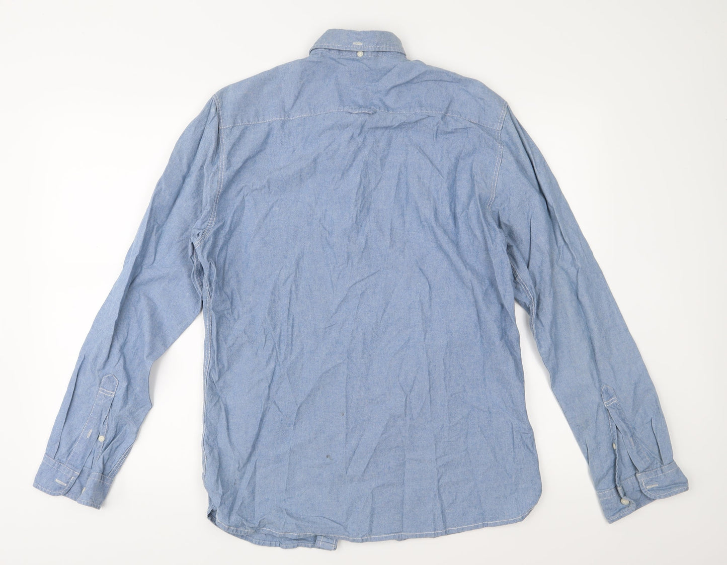 Mens UK Size M NEXT Blue  Button-Up Long Sleeve Casual Shirt