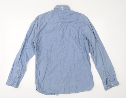 Mens UK Size M NEXT Blue  Button-Up Long Sleeve Casual Shirt