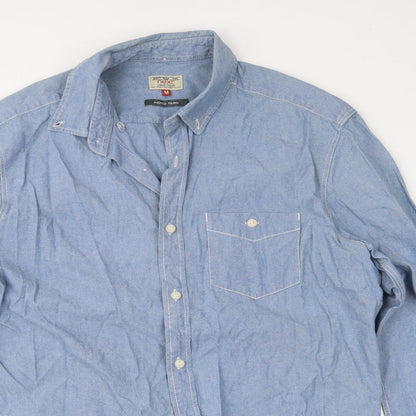 Mens UK Size M NEXT Blue  Button-Up Long Sleeve Casual Shirt