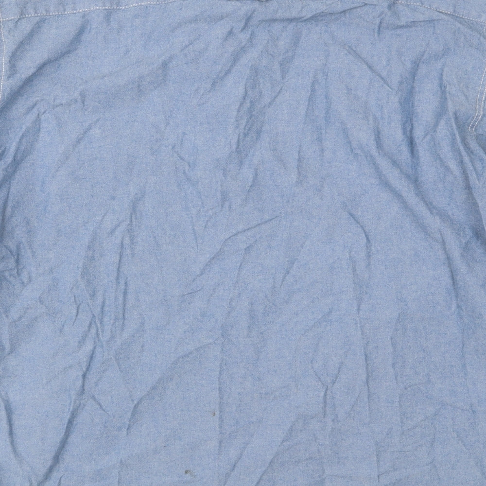 Mens UK Size M NEXT Blue  Button-Up Long Sleeve Casual Shirt