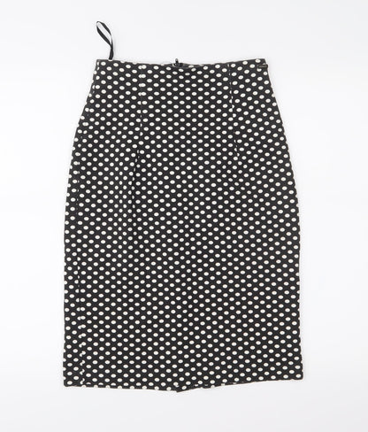 Pringle Womens Black Polka Dot  Straight & Pencil Skirt Size S