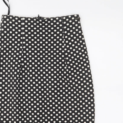 Pringle Womens Black Polka Dot  Straight & Pencil Skirt Size S