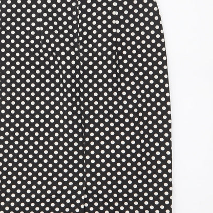 Pringle Womens Black Polka Dot  Straight & Pencil Skirt Size S