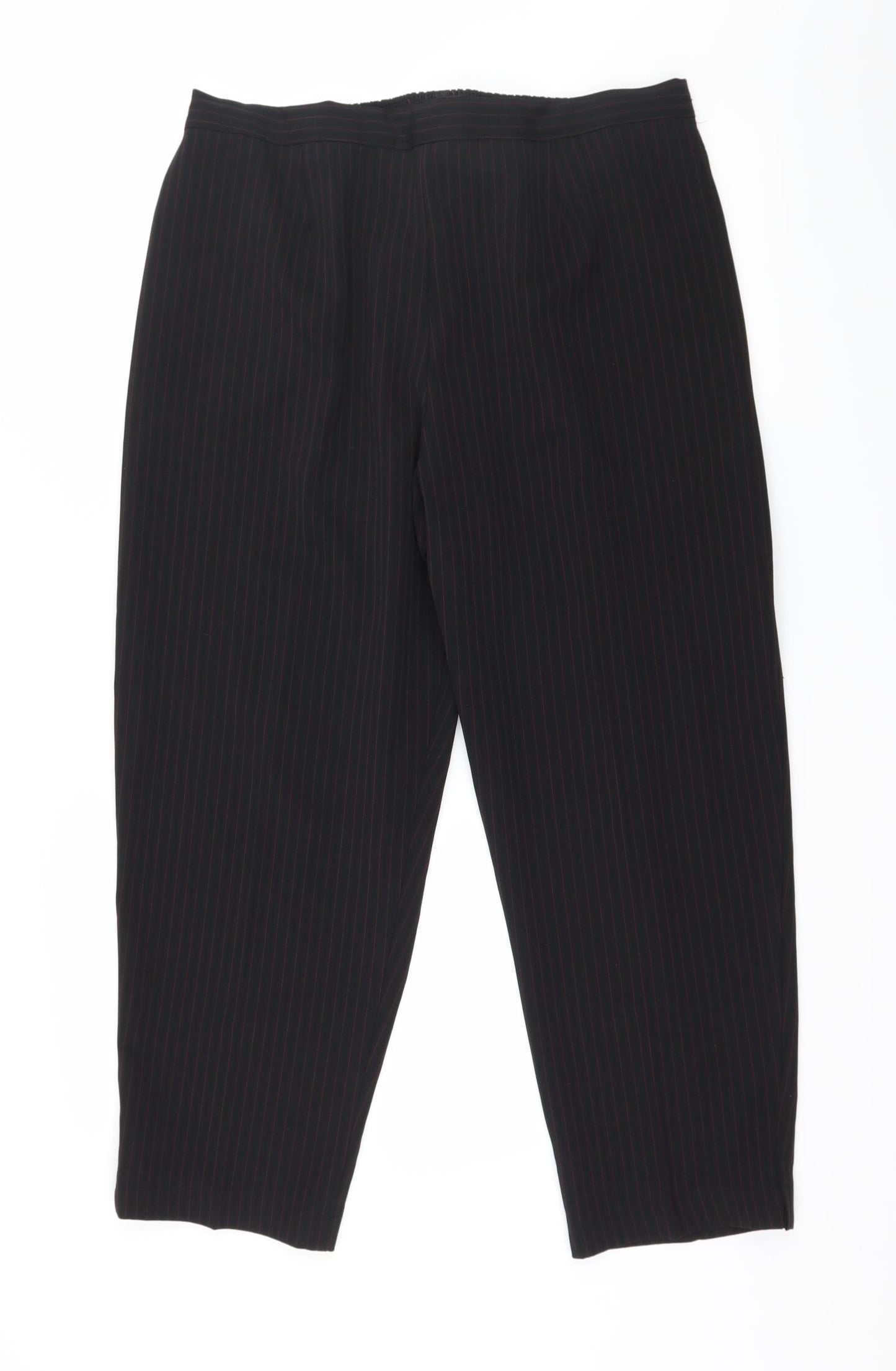 Womens UK Size 20 Preworn Regular Fit  Black Trousers