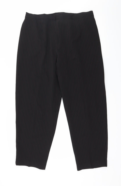 Womens UK Size 20 Preworn Regular Fit  Black Trousers