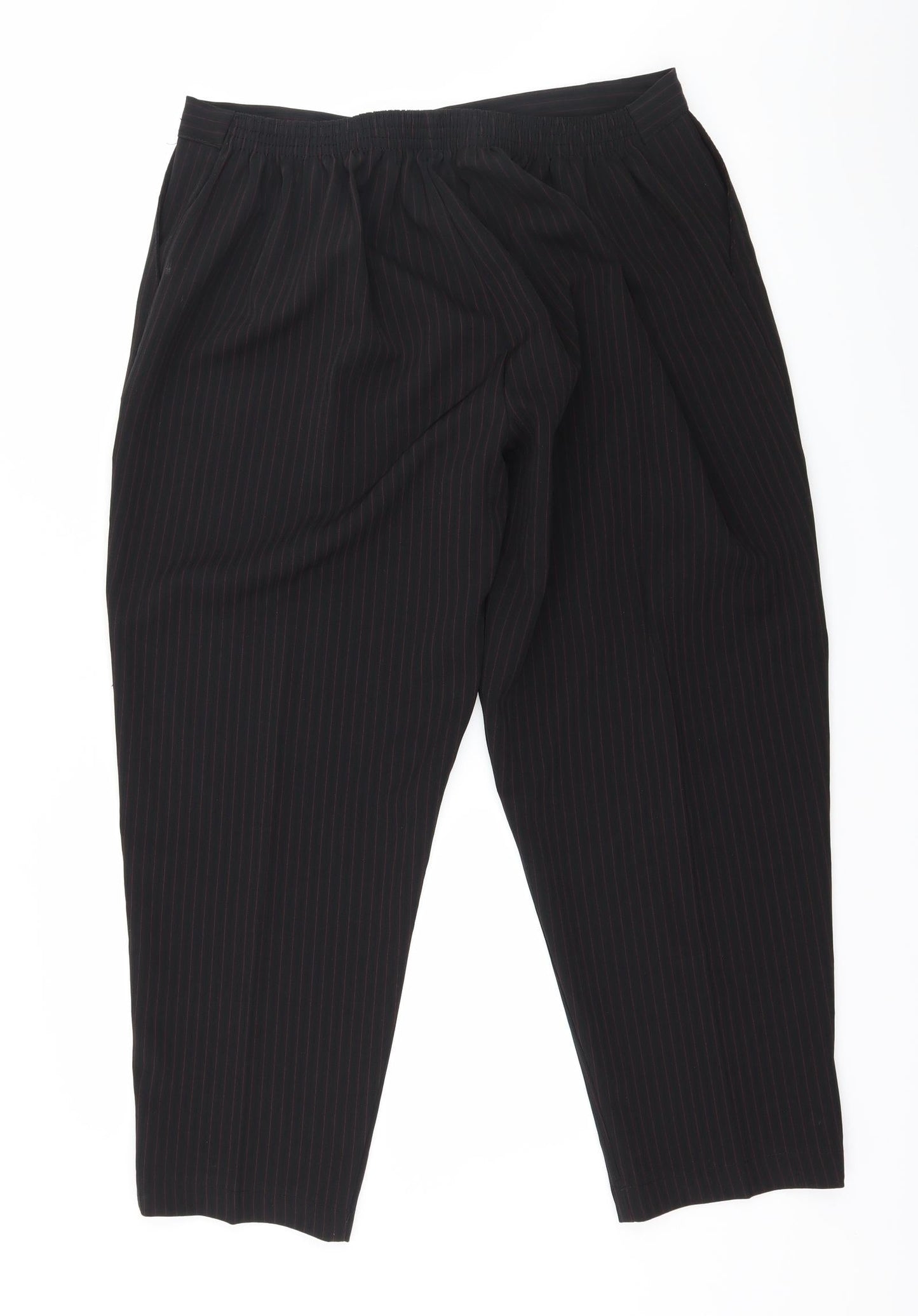 Womens UK Size 20 Preworn Regular Fit  Black Trousers