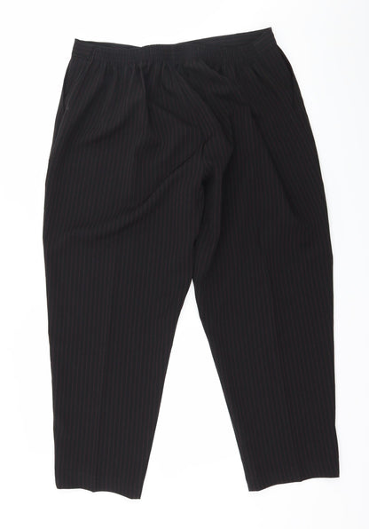 Womens UK Size 20 Preworn Regular Fit  Black Trousers